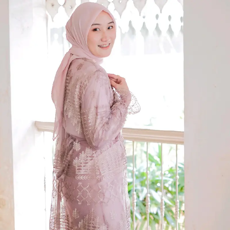 MAHIRA OUTER + INNER / BROKAT OUTER INNER Baju Muslim 2