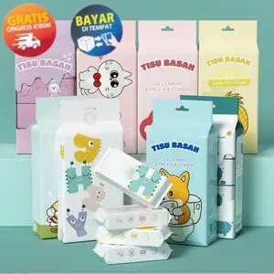 KP143 - TISU BASAH BAYI ISI 64 LEMBAR TISSUE BASAH BABY MURAH BABY WIPES WET TISSUE BABY SATU SET ISI 8PCS