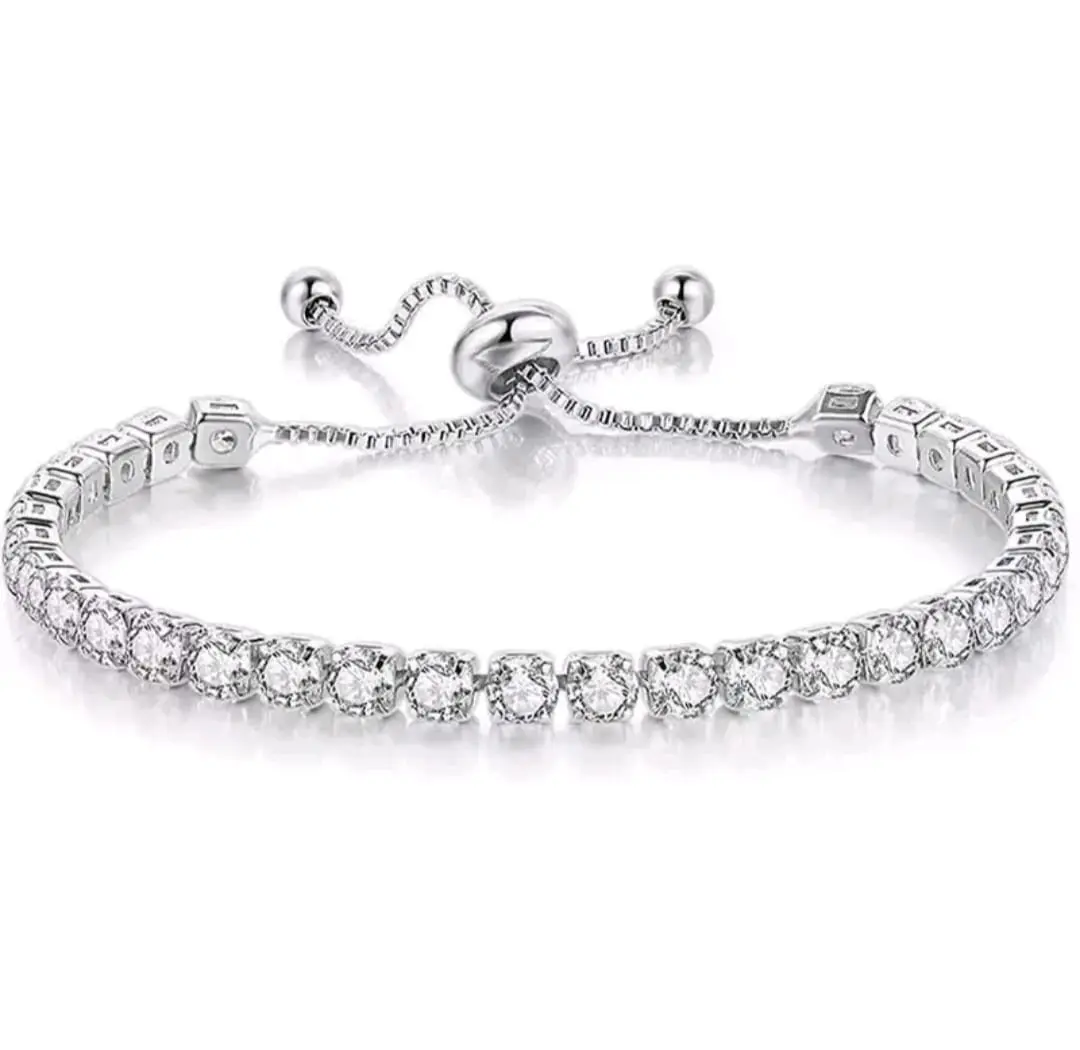 Gelang Tangan Serut Kilat Double Permata Unisex dengan Desain Elegan dan Kilauan Mewah untuk Pria dan Wanita Aksesori Stylish dan Menarik