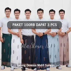 Sarung 100 Ribu Dapat 3 Sarung SARWON Sarang Tawon Sarung Batik Pria Dewasa Bahan Katun Motif Printing Nyaman Tinggi 120 cm Panjang 210 cm