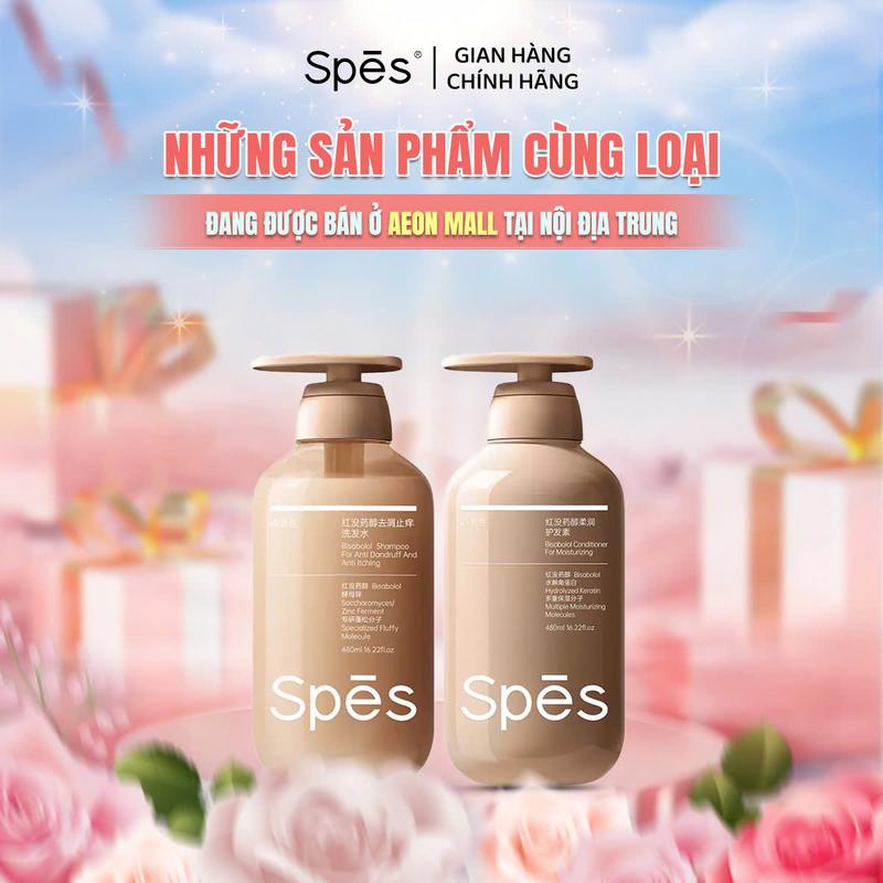  Dầu gội và dầu xả SPES với Peptide và tinh chất Bisabolol chống gàu giảm ngứa bảo vệ da đầu khỏi các tác nhân gây gàu 480ml 