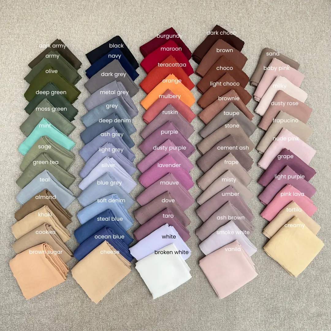 Ayasha Hijab - Bella Square Plain Segiempat Basic Kerudung Pollycotton Premium 110 x 110 cm Jilbab Polos