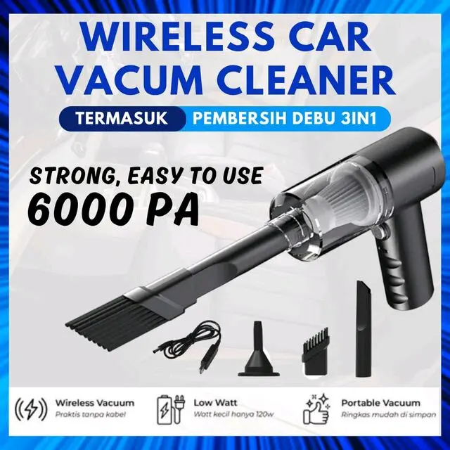 Vacuum Cleaner Portable 4in1 / Pembersih Debu Ruangan/kamar dan Kasur/Penyedot debu membersihkan Selah" Jendela Tanpa kabel Listrik