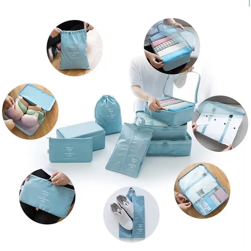 7 in 1 Tas Travel Organizer Storage Bag - Tas Dalam Koper Set 7PCS - Tas SET Travel Pake Hemat Pouch 3