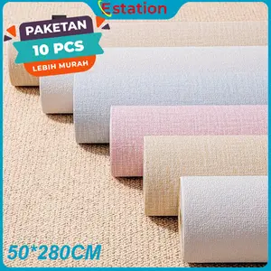 (PAKET 10 Roll) Wallpaper Linen 10 Roll | Wallpaper Dinding | Dekorasi Kamar | Wallpaper Dinding Linen