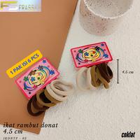 Gambar Ikat Rambut Donat Karet Rambut Korea IKRB 07 Elegan Hiasan Scrunchies 1 Pak Isi 6 PCS Diameter 4.5 cm Warna Random Coklat - 6 PCS IKDNTP 02 MACAROON dari Frasser Kota Surabaya 3 Tokopedia