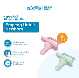 Dr.Brown's HappyPaci One-Piece Silicone Pacifier - 2 pack - Empeng Bayi