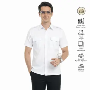 Civil Wear Kemeja Putih ASN Baju PDH Pegawai Negeri Sipil PNS SATPAM Atasan PNS Pria Bahan High Quality Premium Tidak Pengap