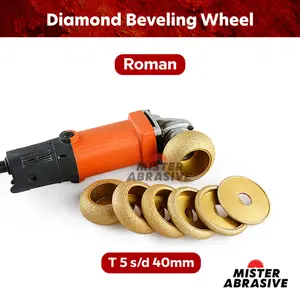 [15-20mm] 3in Diamond Grinding Wheel Bevel Edge Roda Mata Gerinda Pinggul Profil Batu Granit Tipe 75mm V Flat Roman Round France 404 407 45