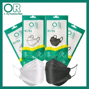 paket 3 pack masker kesehatan KF94 hitam dan putuh