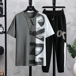 Setelan Cafu Mukzhop Lengan pendek kaos distro cowok celana panjang pria Dewasa Jogger Motif Keren Katun Polos