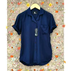 kemeja lengan pendek polos piyama/kemeja lengan pendek hawai bahan katun halus kuwalitad premium Pria