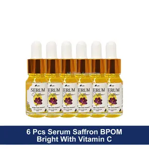 6 Pcs Serum Saffron Bright With Vitamin C Asli BPOM Serum Glowing Pencerah Wajah