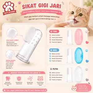 [CATTYPETSHOP] grooming SIKAT GIGI JARI  sikat pembersih gigi - perawatan mulut anabul