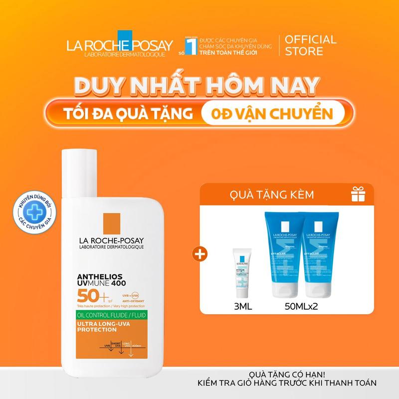 Sữa chống nắng dành cho da dầu mụn La Roche-Posay Anthelios UVMUNE400 Oil Control Fluid 50ml