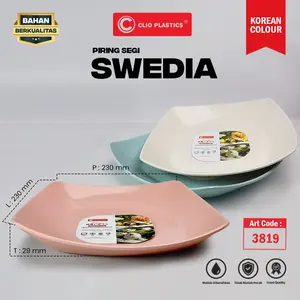 6-12 Pcs Piring makan Swedia bahan plastik pp 5 food grade tahan panas Kitchenware 23 cms