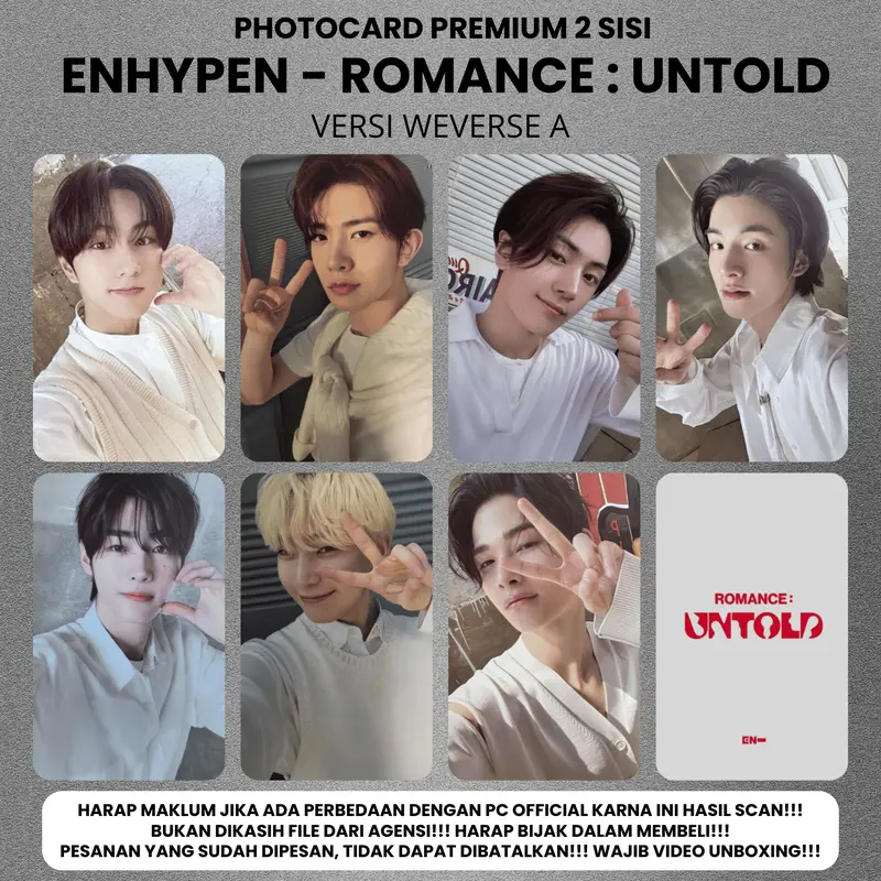 (ISI 7 PCS) Photocard ENHYPEN ROMANCE UNTOLD XO - PC 2 SISI KPOP Premium fotocard Merch Unofficial Enha Engene RU 3