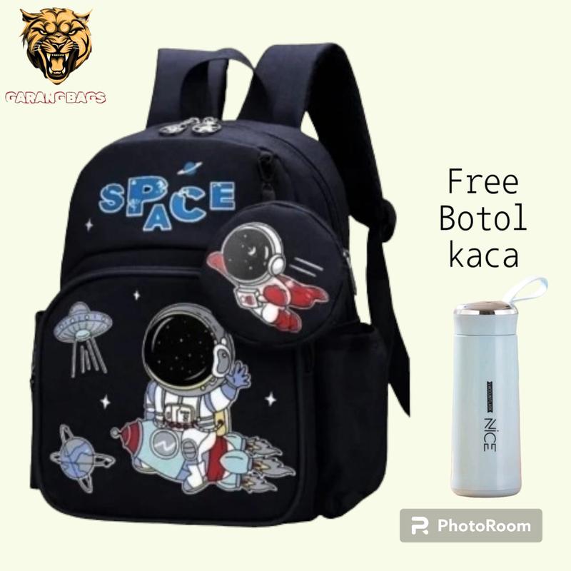 Tas Sekolah Anak Viral Tiktok 2024/ Tas Sekolah Anak Laki Laki/ Tas Anak Cowok Gambar Astronot/ Tas Ransel Sekolah Anak TK Dan SD/ Tas Astronot Terbaru/ Tas Astronot Viral Fashion/ Free Botol Minum Kaca/ COD 1