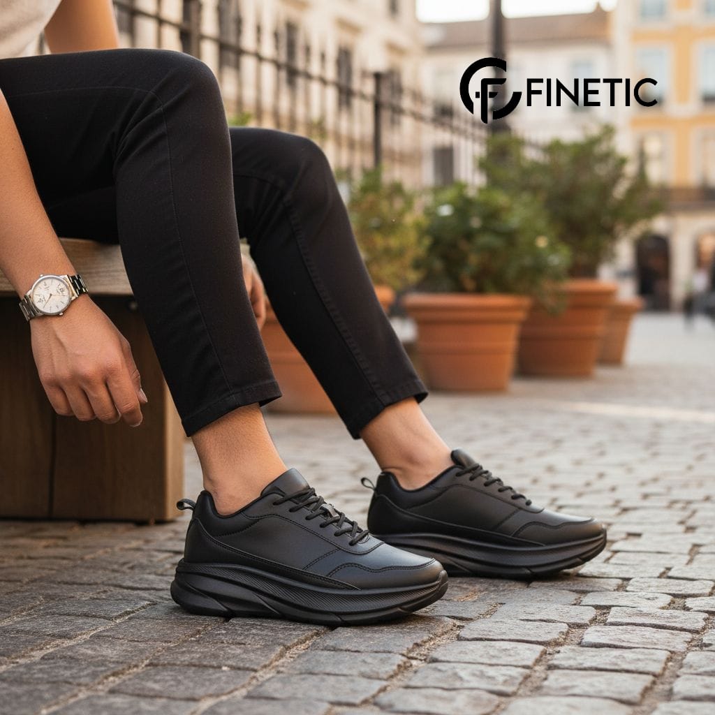 Finetic Sepatu Sneakers Sekolah Hitam Olahraga Sport Running Black Kerja Shoes Casual Finetic Sepatu Sneakers Sekolah Hitam Olahraga Sport Running Black Kerja Shoes Casual