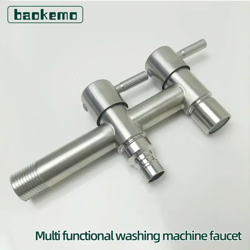 Vòi Máy Giặt, Chất Liệu Thép Không Gỉ, Đa Năng, Tay Cầm Đôi, Nước Lạnh Đơn Mở Nhanh, Vòi Vườn Ngoài Trời