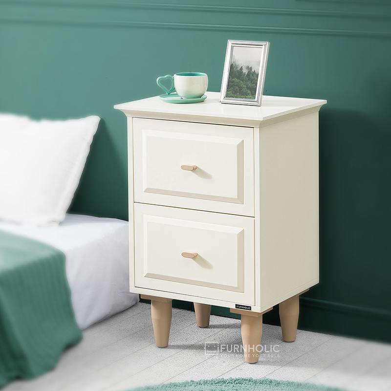 IFURNHOLIC Hannah Bedside Table | Meja Nakas | Meja Samping Tempat Tidur | Lemari Laci Nakas | Meja Sudut 0