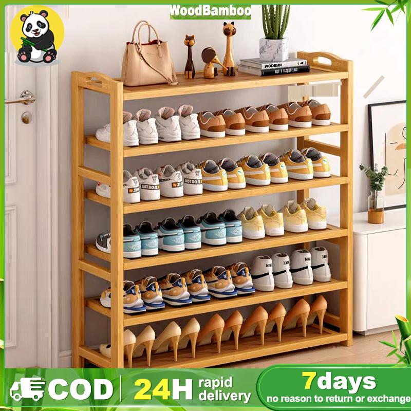 JIAJIA Rak Kasut Shoe Rack 5/6/7Layers Rak Kasut Bertutup Wooden ...