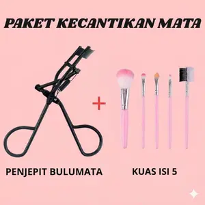 2 ini 1 paket penjepit bulu mata + kuas isi 5