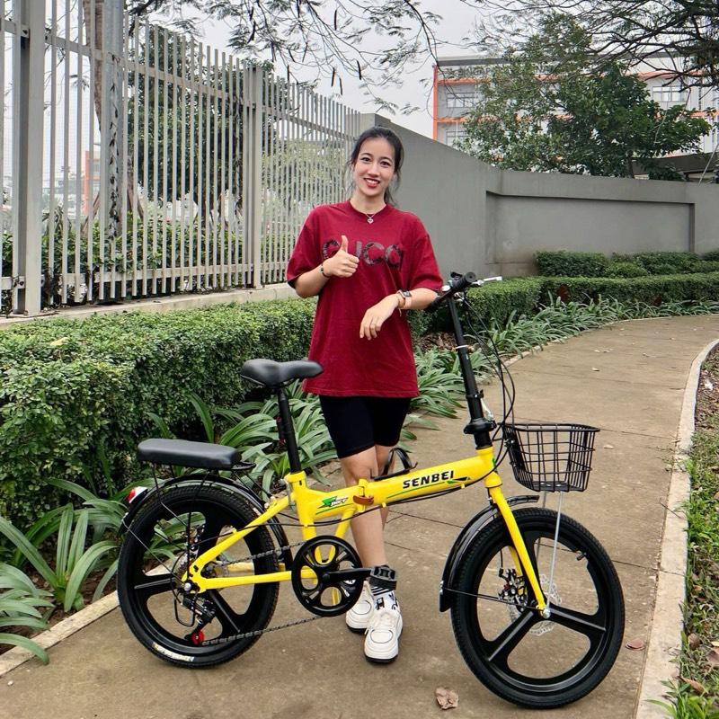  Xe đạp thể thao gấp gọn Senbei vành đúc Sports Đạp Xe Đạp Gắn Xe Đạp 
