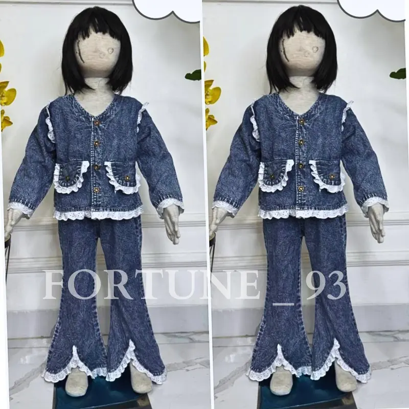 Set Anak Perempuan Zoya Jeans Cutbray Bunga Tulip Import Usia 3-10 Tahun Terbaru 2024 - Baju Celana Fashion Motif 7