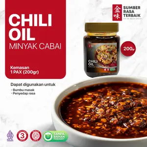 SRT - Chili oil Pedas Minyak cabe netto 200gr | Pedas Gurih Untuk Dimsum, Mie & Bakso Tanpa Pengawet