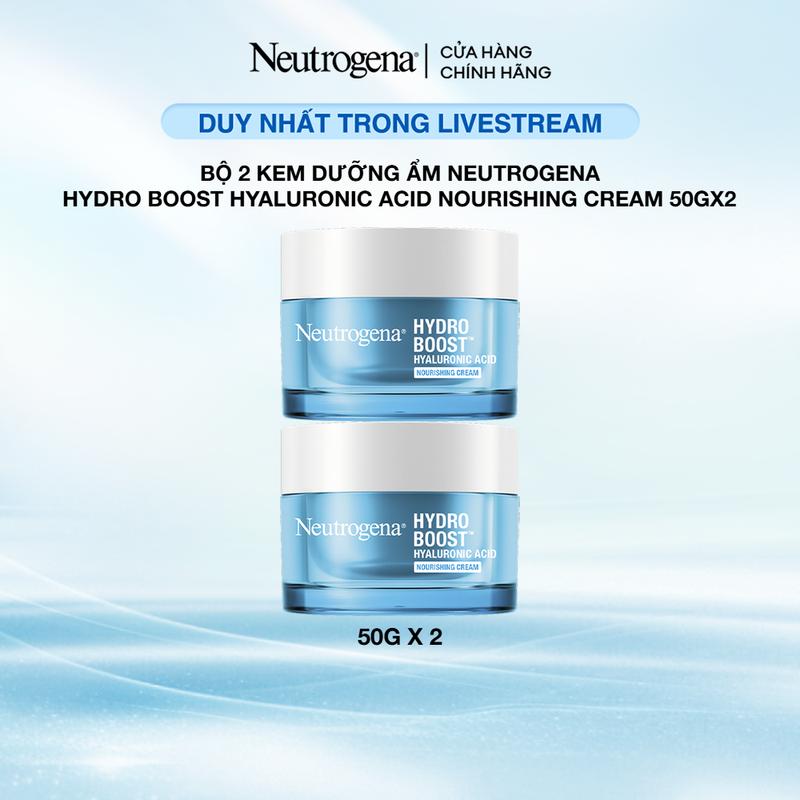 [LS1] Bộ 2 Kem dưỡng giúp cấp ẩm cho Da khô Neutrogena Hydro Boost Hyaluronic Acid Nourishing Cream 50g - Skincare Nữ | Chăm sóc da | Làm đẹp da Dưỡng Ẩm Da