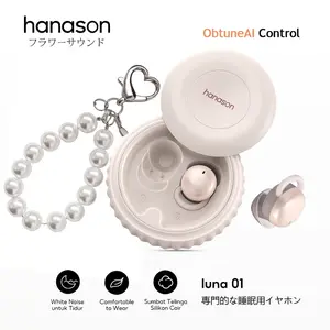 Hanason Sleep Earbuds Noise Reduction Invisible Bluetooth Earphone, TWS Wireless Bluetooth Mini Earbuds, Wireless Earphone Bluetooth 5.4 Sport Earbuds, Headset Tidur, - luna01