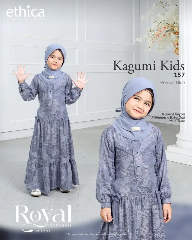SARIMBIT/SERAGAM LEBARAN KELUARGA | BAJU LEBARAN TERBARU 2024 | ROYAL 18 PERSIAN BLUE BY ETHICA 3