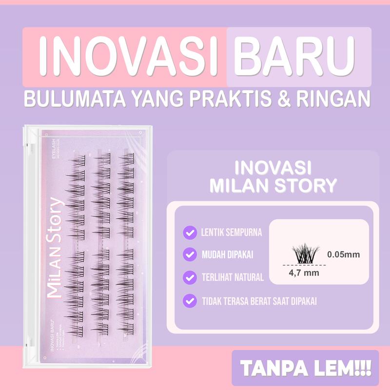 [ LANGSUNG TEMPEL ] MILAN STORY Serat Kapas Premium N04 Bulu Mata Palsu | Eyelash Extention | Eye Make Up Tanpa Pinset 3