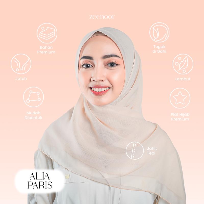 Zeenoor Paris Japan Premium Hijab - Kerudung Segi Empat Muted Rainbow Color by Cacil 6