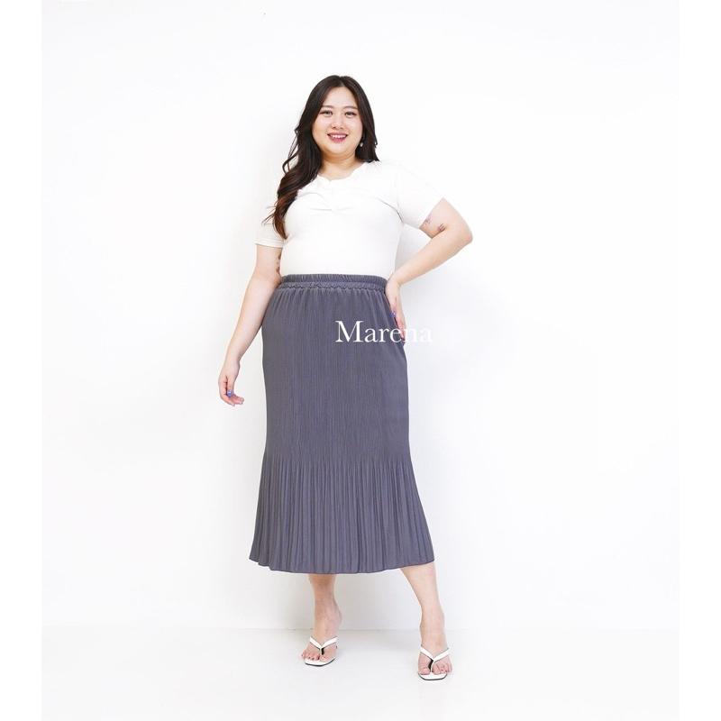 Marena Enzi Rok Plisket 7/8 Jumbo | Rok Midi Jumbo | Pleat Skirt Big Size Premium 1