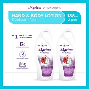 Marina E Collagen UV White Asta Hand and Body Lotion [185 mL/2 pcs]