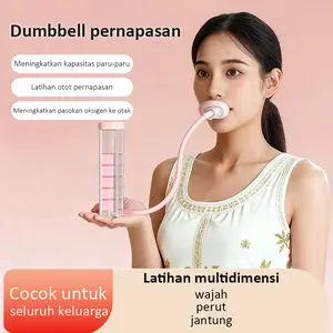 Dumbbell Pernafasan Alat Pelatih Kapasitas Paru & Perut Alat Fitness Portabel untuk Olahraga Inti Perut Garis V & Otot Wajah Pengukuran Kuantifikasi Transportasi