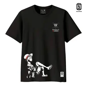 HAENHA One Piece Luffy Relax Baju Kaos Pria dan Wanita Combed Fit Kaos streetwear premium untuk pria dan wanita, dibuat dari bahan katun pilihan Bulat Lembut