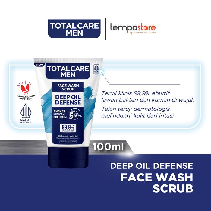 Gambar Total Care Men Face Wash Scrub Deep Oil Defense 100ml dari TempoStore Kota Administrasi Jakarta Timur Tokopedia