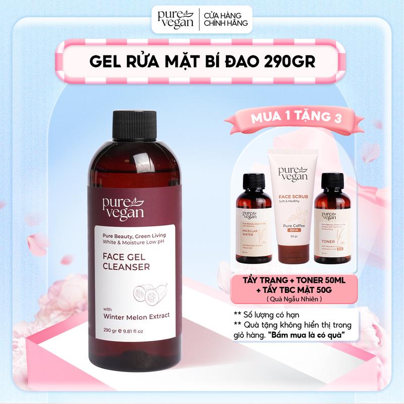 Sữa Rửa Mặt Tràm Trà & Bí Đao Pure Vegan 290gr - Làm Sạch Sâu, Kiềm Dầu, Độ pH…