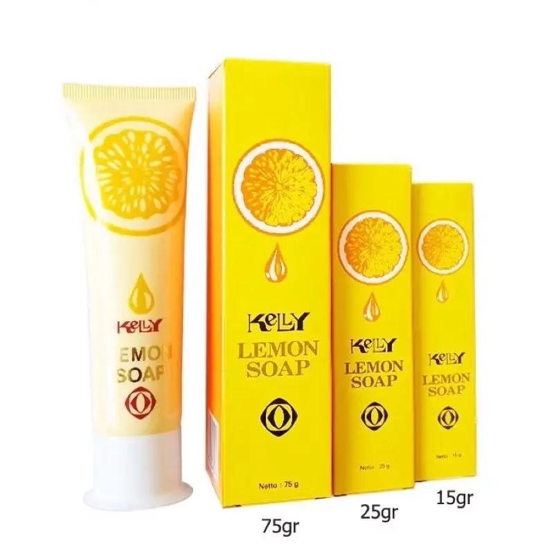 Kelly Lemon Soap 15gr 25gr 75gr - Sabun Cuci Muka Lemon Murah Terlaris