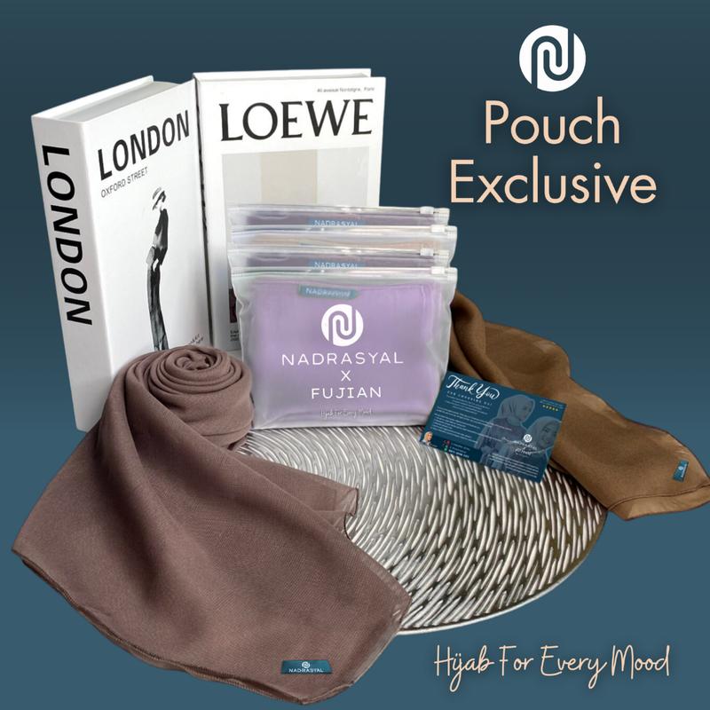 FLASH SALE - NADRASYAL X FUJIAN PLAIN SQUARE Premium Aromatic Hijab Segiempat Polycotton Jilbab persegi Bella Square Scarf Mewah Kain Nyaman Kerudung Basic dengan Pouch 2
