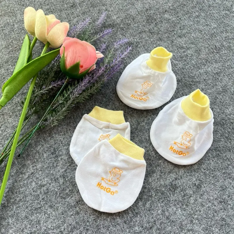 Set Bao Tay Bao Chân Hột Gà Đáng Yêu – Mềm Êm, Thoáng Mát Cho Bé Sơ Sinh
