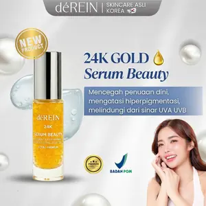 DEREIN 24K Pure Gold Ampoule Serum 20ml - Propolis Royal Jelly Mencerahkan Memudarkan Bekas Jerawat