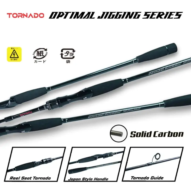 JORAN TORNADO OPTIMAL JIGGING SERIES 180CM PE 1-3 & PE 2-4 SOLID CARBON TOP 1
