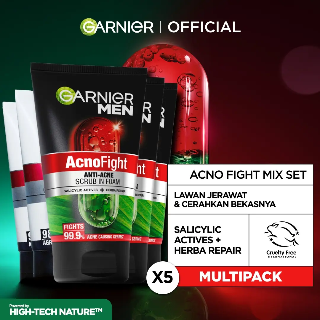 Garnier Men Facial Foam 100ml (x5) - Pack of 5 Facial Cleanser