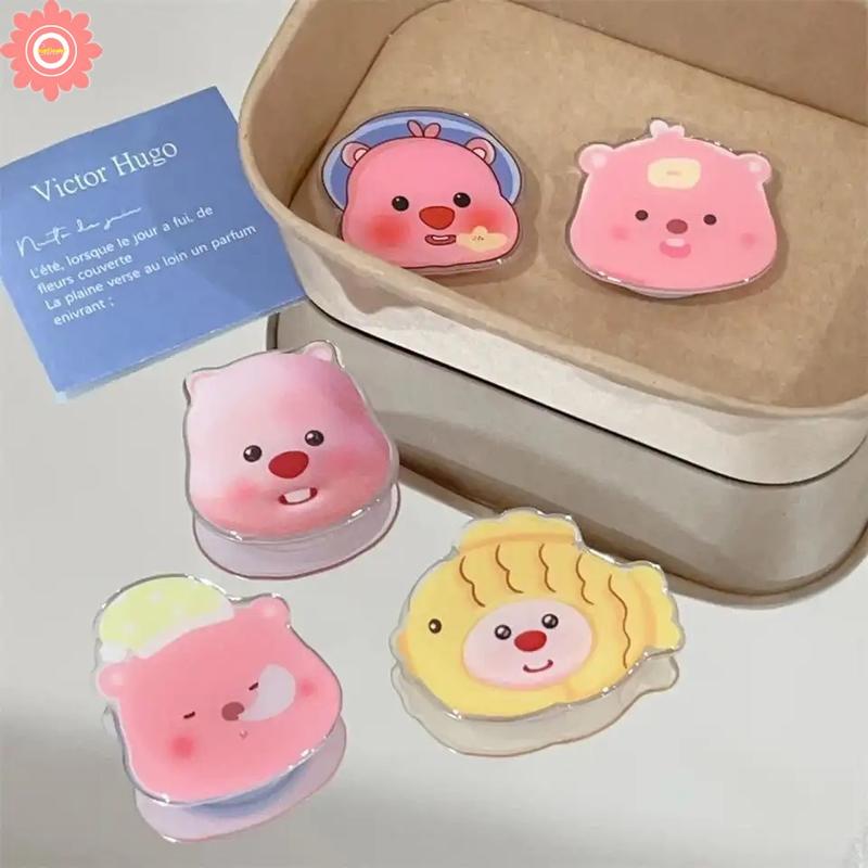 Giá Đỡ Điện Thoại Hoa Hướng Dương, Phim Hoạt Hình Vui Nhộn Và Dễ Thương, Vòng Lặp Nhỏ, Hải Ly, Phổ Thông, Tay Cầm Lười Biếng, Giá Đỡ Vòng Có Thể Gập Lại, Hàn Quốc 3