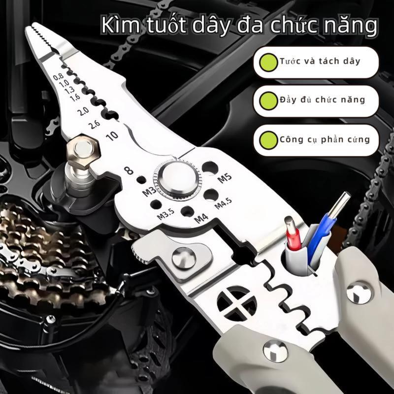 Kìm tuốt dây Kìm điện đa năng chuyên nghiệp Kìm cắt dây Thích hợp cho cờ lê kéo và máy ép Dụng cụ cắt Dụng cụ sửa chữa Dụng cụ phần cứng để ép lõi