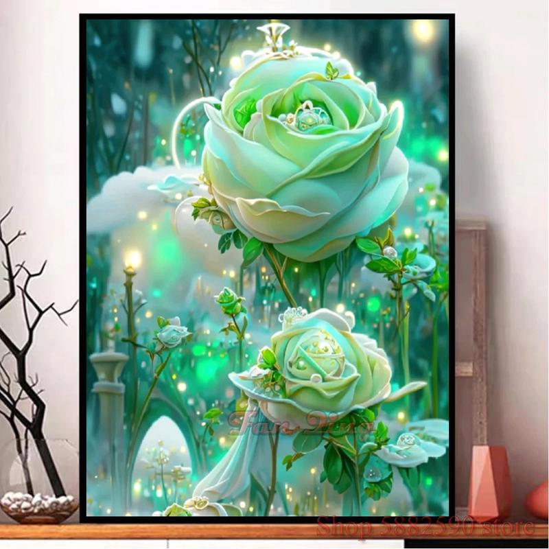Tranh Đính Đá 5D Tự Làm, Thêu Kim Cương Hoa Hồng Bướm Mới, Khảm Hoa, Tranh Thêu Chữ Thập Nhiều Màu Sắc, Trang Trí Nhà Cửa, Quà Tặng 1